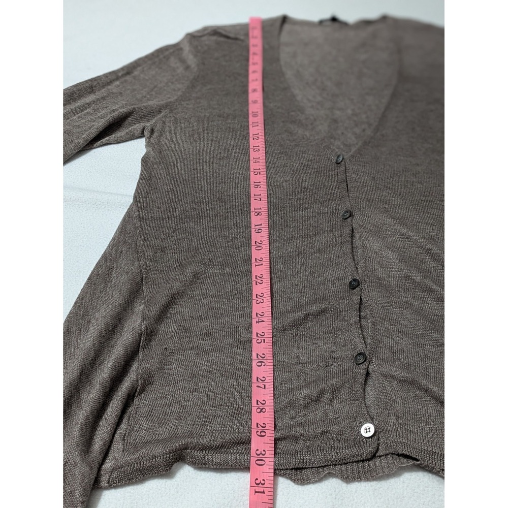 Eileen Fisher L 100% Linen Brown Button Down Cardigan High Low Long Lagenlook - Picture 9 of 10